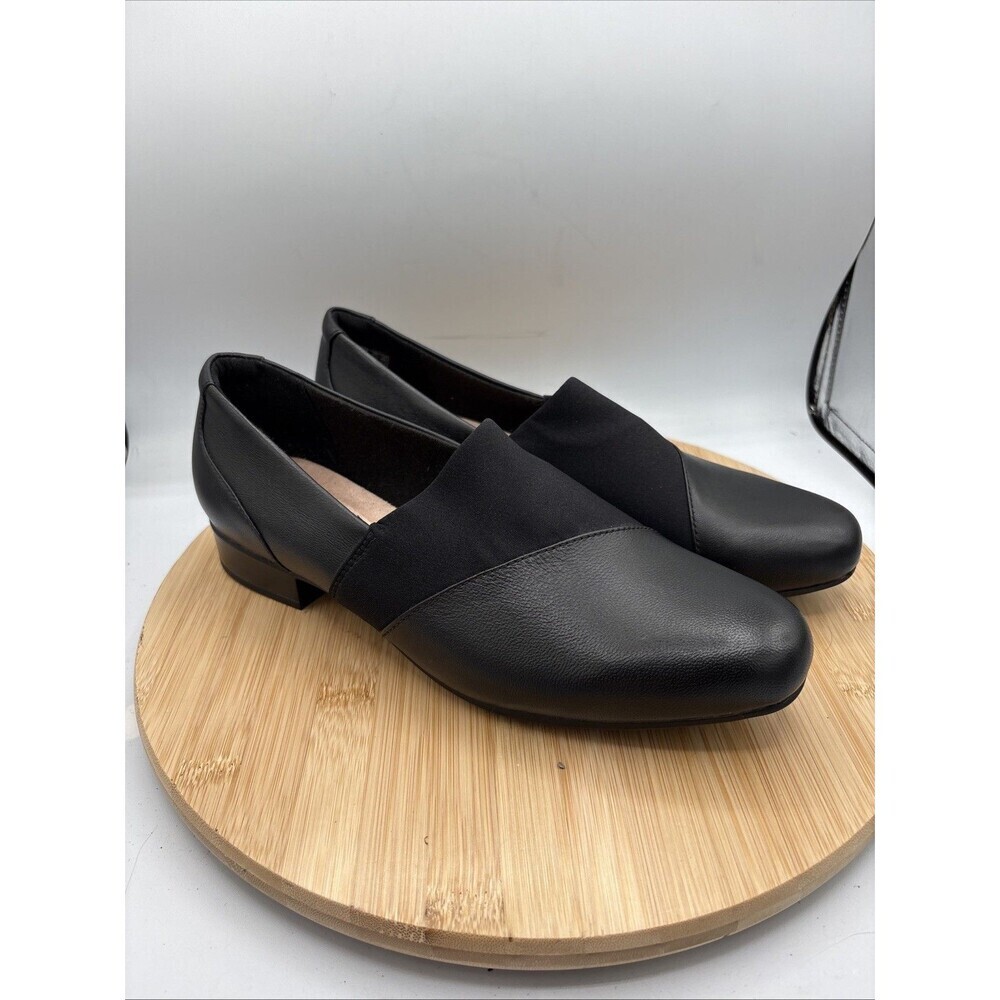 Clarks Juliet Gem Leather Slip On Shoes Black Women Size 10W Comfort Flat - Picture 6 of 10